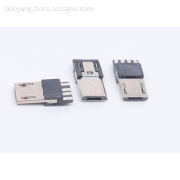 Micro USB 5P Plug Solder Front-Rear Five